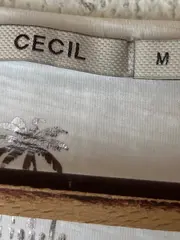 Vorschaubild 4 von Cecil Damen T-Shirt V-Ausschnitt Gr. 38/M Weiß Casual Logo-Print