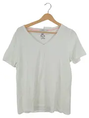 Vorschaubild 1 von Cecil Damen T-Shirt V-Ausschnitt Gr. 38/M Weiß Casual Logo-Print