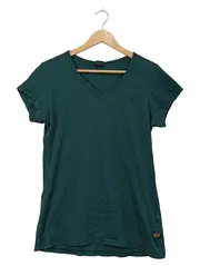 Vorschaubild 1 von Damen T-Shirt Basic Grün Gr. L Baumwolle Logo Alltag
