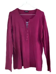 Vorschaubild 1 von Damen Langarmshirt Gr. 40 Rot Casual Viskose Shirt