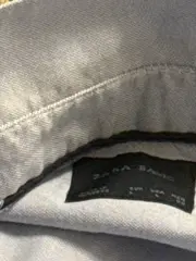 Vorschaubild 2 von Basic Damen Hemdbluse Gr. L Hellblau Kurzarm Rüschen Baumwolle