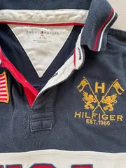 Vorschaubild 3 von Poloshirt Jungen Gr. 128 Blau Preppy USA Flagge