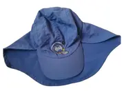 Vorschaubild 1 von Kinder Sonnenhut mit Nackenschutz Blau Gr. 50 Baumwolle UV-Schutz