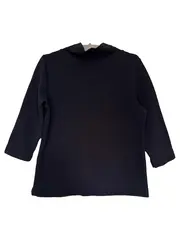 Vorschaubild 2 von Damen Langarmshirt Rollkragen Gr. 36/38 Schwarz Baumwolle Casual