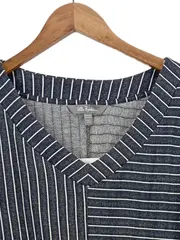 Vorschaubild 4 von Damen Freizeitkleid Gr. 54 XXL Blau Gestreift Baumwolle Casual