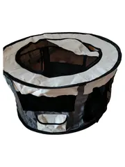 Vorschaubild 2 von Hunde Laufstall Welpenauslauf Tiergehege Schwarz Beige 72x72cm