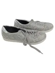 Vorschaubild 1 von Damen Sneaker Schnürschuhe Grau Gr. 39 Animal Print Metallic