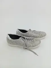 Vorschaubild 2 von Damen Sneaker Schnürschuhe Grau Gr. 39 Animal Print Metallic