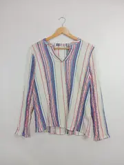 Vorschaubild 2 von Damen Bluse Langarm gestreift Gr. 38/M Mehrfarbig Casual