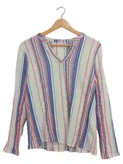 Vorschaubild 1 von Damen Bluse Langarm gestreift Gr. 38/M Mehrfarbig Casual