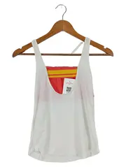 Vorschaubild 2 von Damen Sport Shirt Tanktop Gr. 36/S Weiß Rot Rippstrick Logo