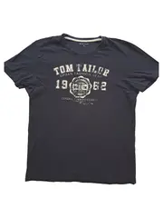 Vorschaubild 1 von Herren T-Shirt Blau Gr. 48/M Casual Logo-Print Baumwolle
