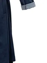 Vorschaubild 3 von Damen Trenchcoat Klassisch Blau Gr. 38 Langarm Uni Knopf