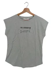 Vorschaubild 1 von Damen T-Shirt XS Grau Schriftzug Streetwear Casual