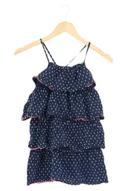 Vorschaubild 1 von Sommerkleid Kinder Gr. 116 Blau Punkte Maritim Baumwolle