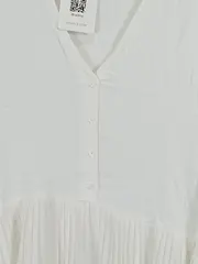 Vorschaubild 4 von Woman Damen Bluse Weiß Rüschen Falten Gr. M Elegant Feminin