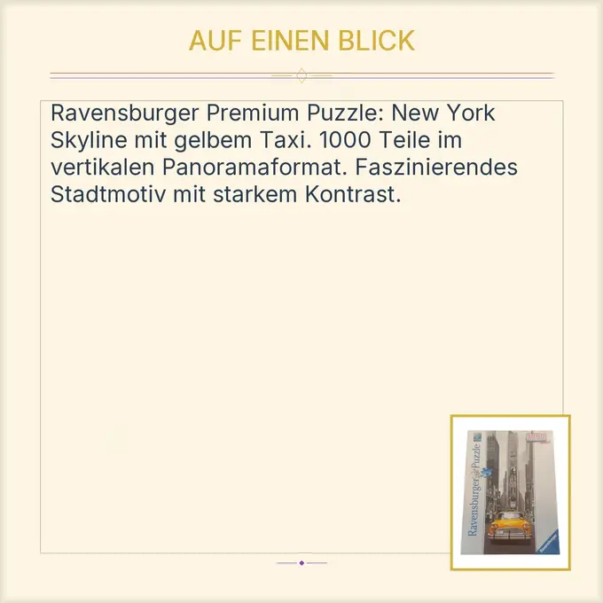 Collected Colors New York Taxi Puzzle – 1000 Teile Cooles Stadtmotiv Für Stundenlangen Rätselspaß