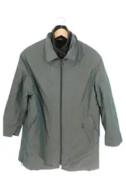 Vorschaubild 1 von Damen Leichte Jacke Grau Polyester Reißverschluss Gr. 42/XL Casual