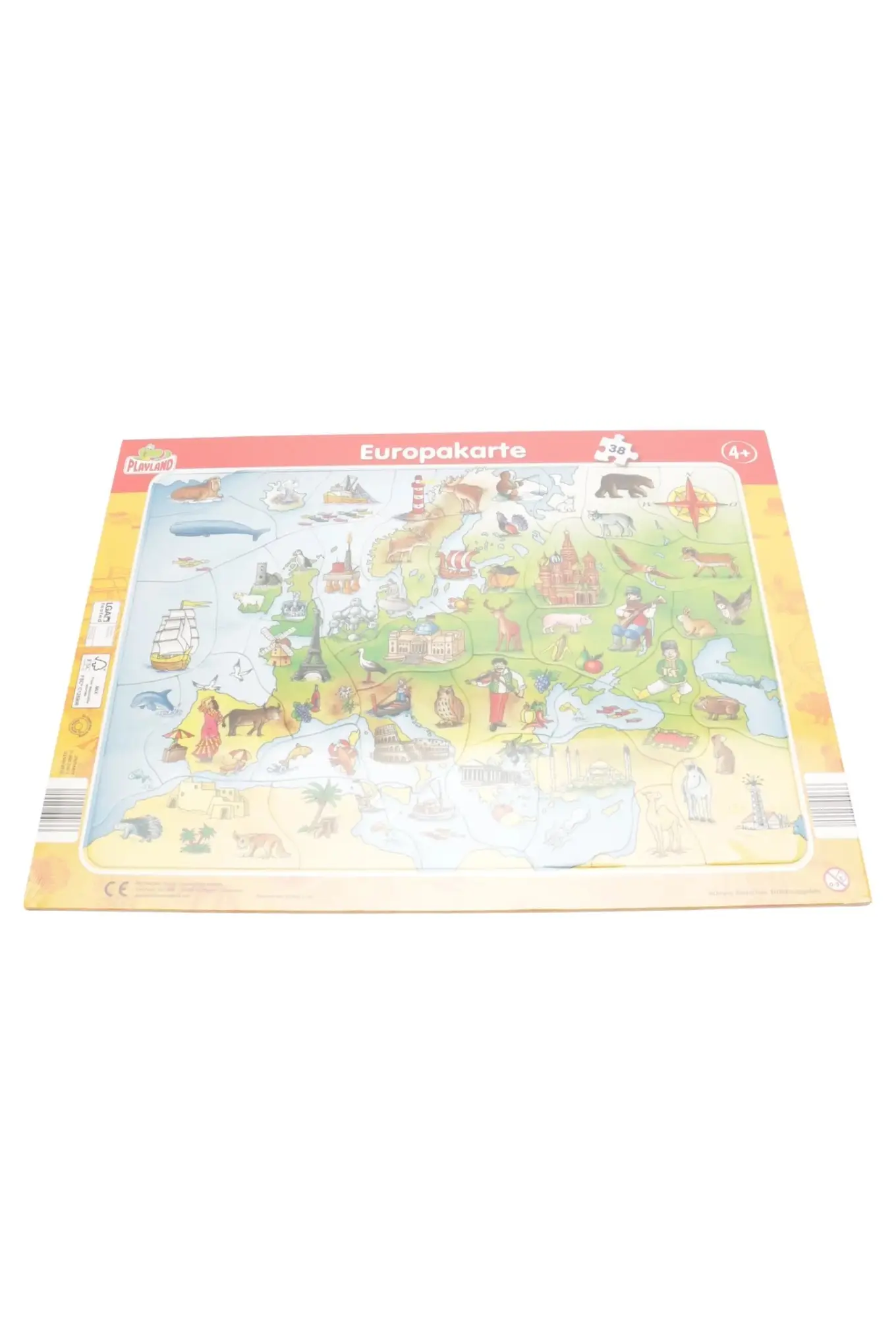 PLAYLAND Europakarte Puzzle 38 Teile Historisch 530 n. Chr. Bunt Lernpuzzle