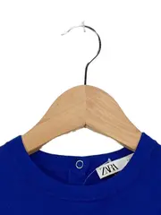 Vorschaubild 3 von Damen Pullover Kurzarm Basic Blau Gr. 36/S Viskose