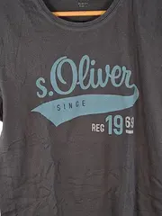 Vorschaubild 2 von Herren T-Shirt Grau Gr. L Logo Print Baumwolle Freizeit Casual