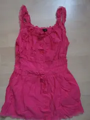 Vorschaubild 2 von Mädchen Bluse Gr. 152 Pink Rüschen Spitze Sommer