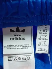 Vorschaubild 3 von Kinder Sport Shorts Gr. 152 Blau mit Streifen & Logo Polyester