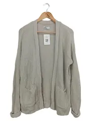 Vorschaubild 1 von Strickjacke Damen Beige Gr. 36/S Casual Strickmuster Baumwolle