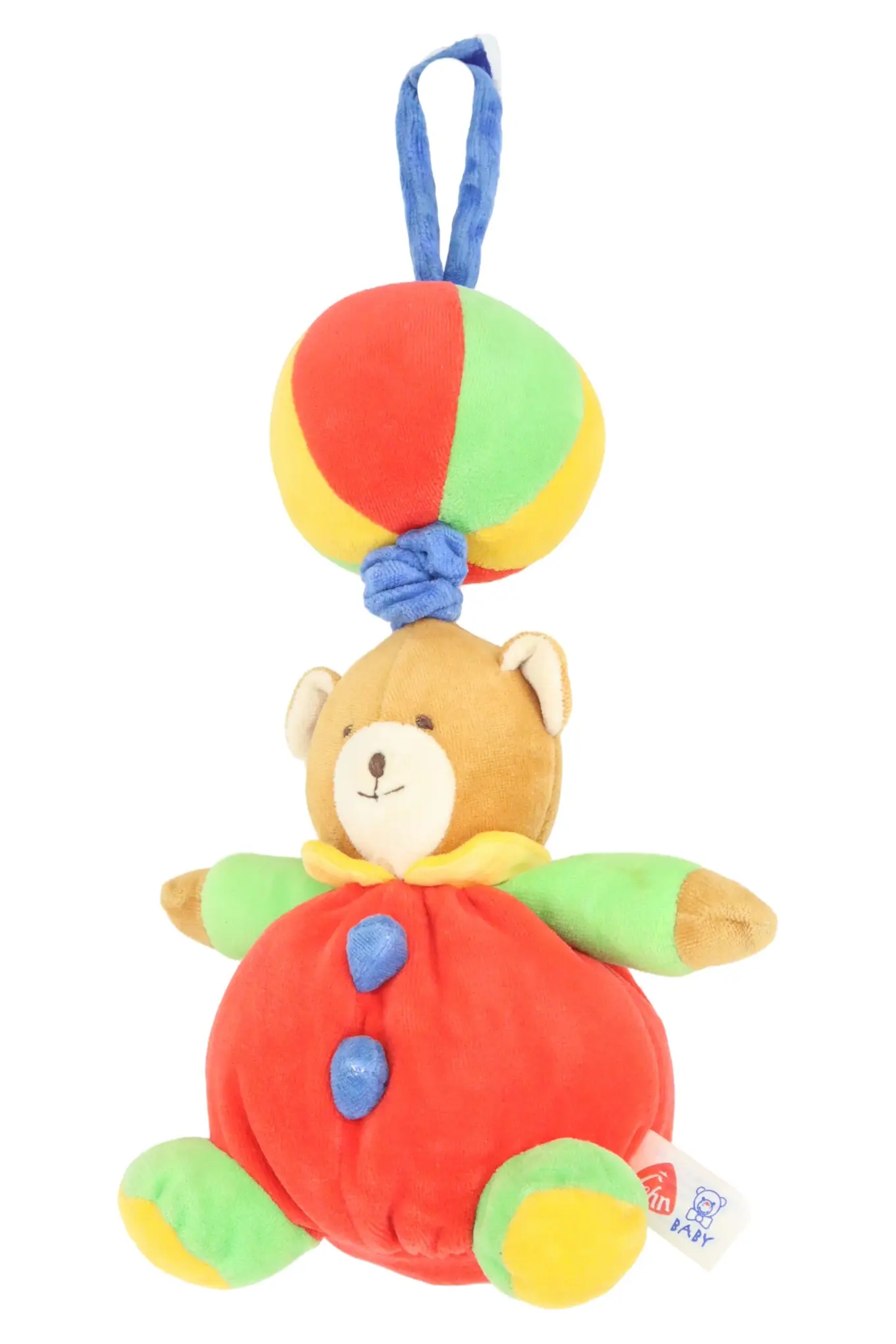 FEHN Baby Spieluhr Bär Mehrfarbig 31cm Mobile Kinderwagen Bett