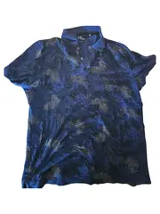 Vorschaubild 1 von Herren Poloshirt Blau Gr. 50/L Casual Florales Muster