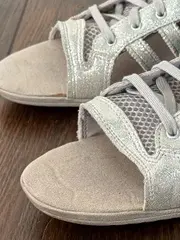 Vorschaubild 3 von Sandaletten Damen Gr. 40.5 Silber Modern Glitzer Schnürung