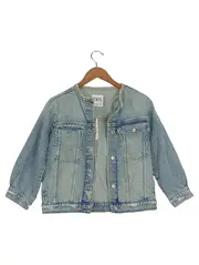 Vorschaubild 1 von Kinder Mädchen Jeansjacke Blau Gr. 128 (130 cm) Casual Baumwolle