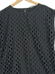 Vorschaubild 2 von Damen Top Gr. 38 Grau Lochmuster Modern Ärmellos