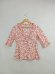 Vorschaubild 2 von Damen Bluse Blumenmuster Rüschen Gr. 40/L