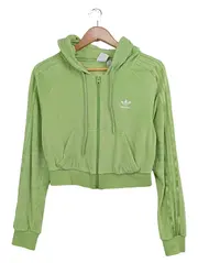 Vorschaubild 1 von Damen Kapuzenpullover Gr. 38/S Grün Velours Hoodie Sportlich