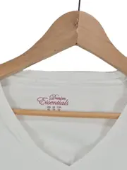 Vorschaubild 4 von TCM Damen T-Shirt Basic Kurzarm V-Ausschnitt Weiß Gr. 42 XL Baumwolle