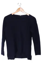 Vorschaubild 1 von Damen Pullover Blau Gr. 32/XS Casual Preppy Rippstrick Langarm