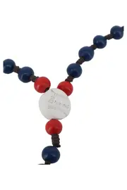 Vorschaubild 2 von Damen Halskette mit Anhänger Baseball Braves Logo Mehrfarbig 42cm Holz