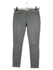 Vorschaubild 1 von Damen Stoffhose Gr. 36/S Grau Casual Baumwolle Stretch Reißverschluss