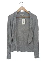 Vorschaubild 1 von Strickjacke Damen Gr. 36/S Grau Leinen Cardigan Casual Elegant