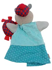 Vorschaubild 2 von Handpuppe Nashorn Türkis Stofftier Kuscheltier Kasperletheater 31cm