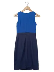 Vorschaubild 2 von Businesskleid Damen Gr. 32/XXS Blau Elegant Klassisch Ärmellos