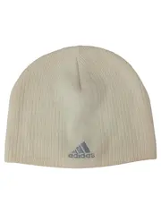 Vorschaubild 1 von Kinder Beanie Mütze Uni Beige Rippstrick Logo Freizeit Sport