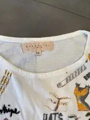 Vorschaubild 4 von Kinder T-Shirt Gr. 152 Weiß Grafisch Schriftzug Ärmellos