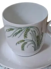 Vorschaubild 2 von Kaffeeservice 3-teilig Ährenmuster Porzellan Weiß Klassisch