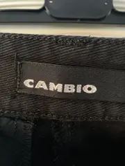 Vorschaubild 5 von Damen Stoffhose Schwarz Gr. 40 Stretch Reißverschluss Details