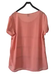 Vorschaubild 2 von Damen Bluse Gr. 36 S Rosa Casual Kurzarm Pailletten
