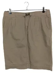 Vorschaubild 1 von Damen Faltenrock Midirock Beige Baumwolle Gr. 42 XL Casual