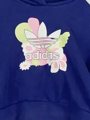 Vorschaubild 2 von Kinder Hoodie Pullover Gr. 146 Blau Sportlich Blumenmuster Kapuze