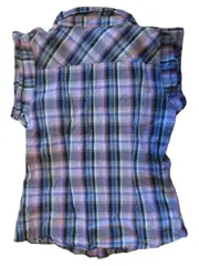 Vorschaubild 2 von Miss Here and There Hemdbluse Mädchen Gr. 146/152 Kariert Rosa Blau